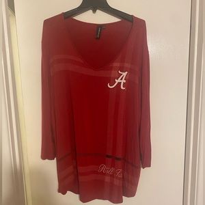 3X Long Alabama Crimson Tide Sequined Tshirt